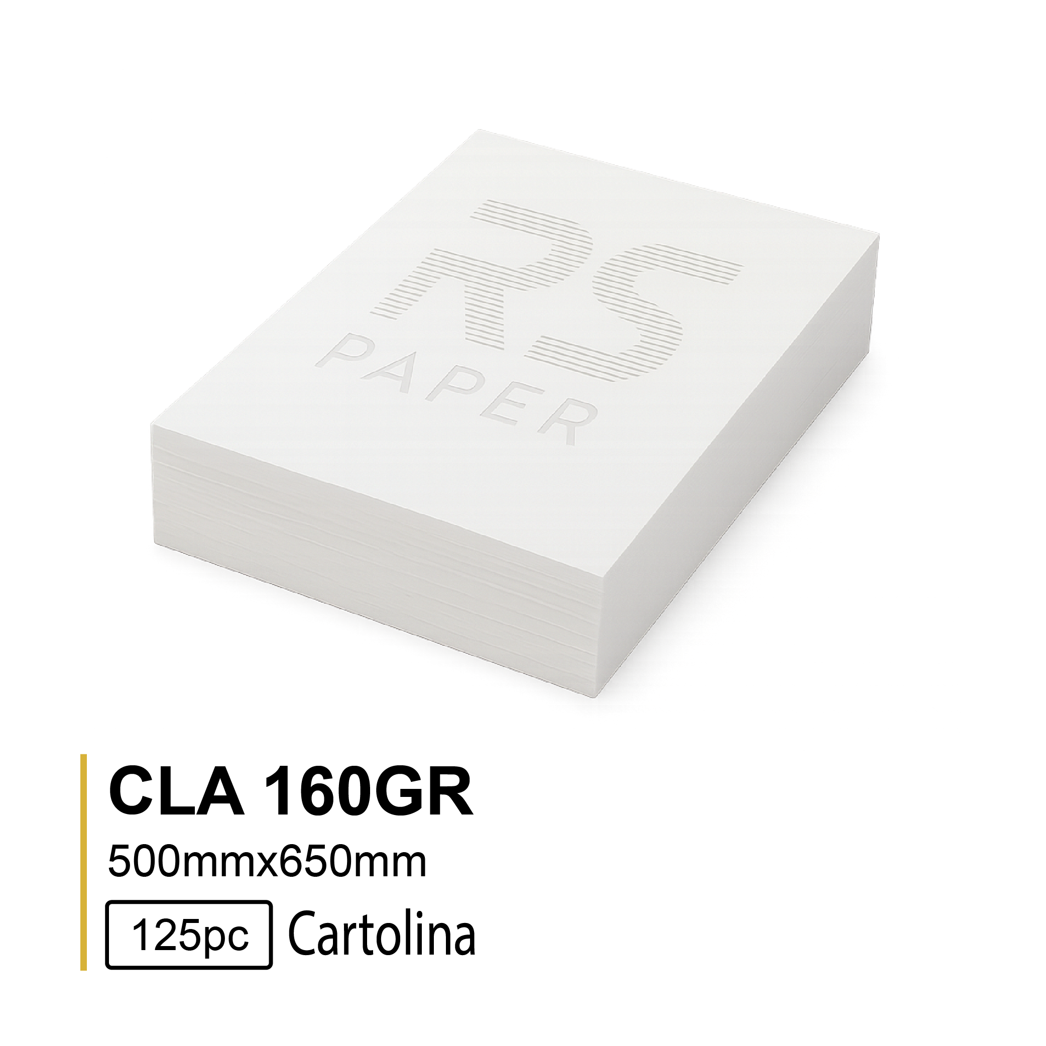 Cartolina CLA 160GR 50X65 Branca- 125Folhas