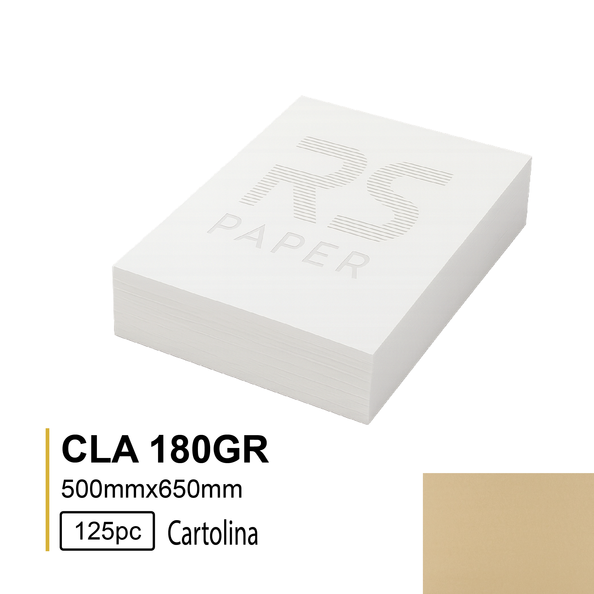 Cartolina CLA 180GR 50X65 Avelã 4D - 125Folhas