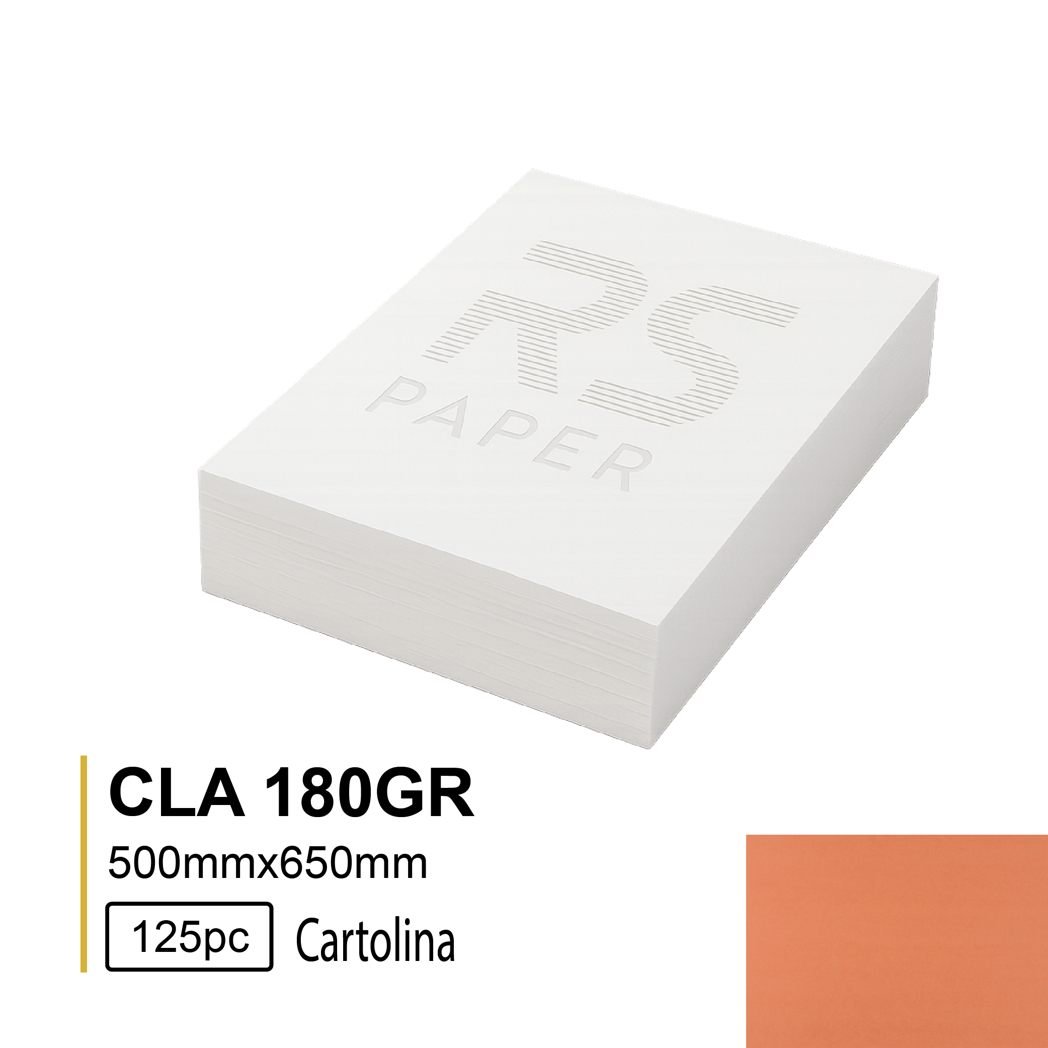 Cartolina CLA 180GR 50X65 Ocre 6F - 125Folhas