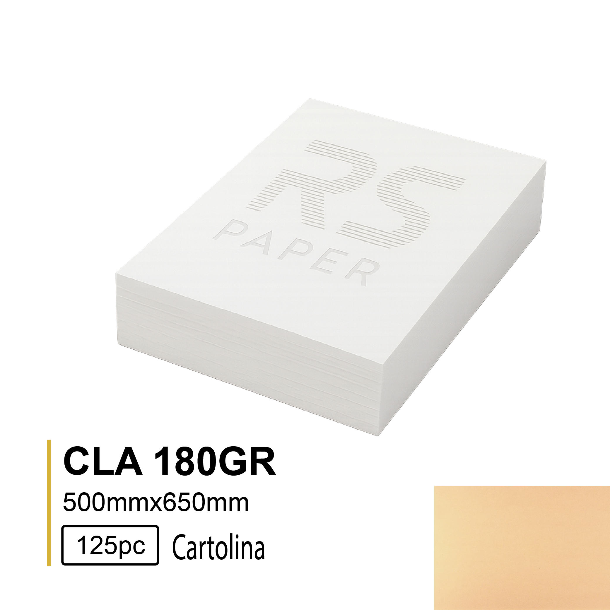 Cartolina CLA 180GR 50X65 Papaia 6 - 125Folhas