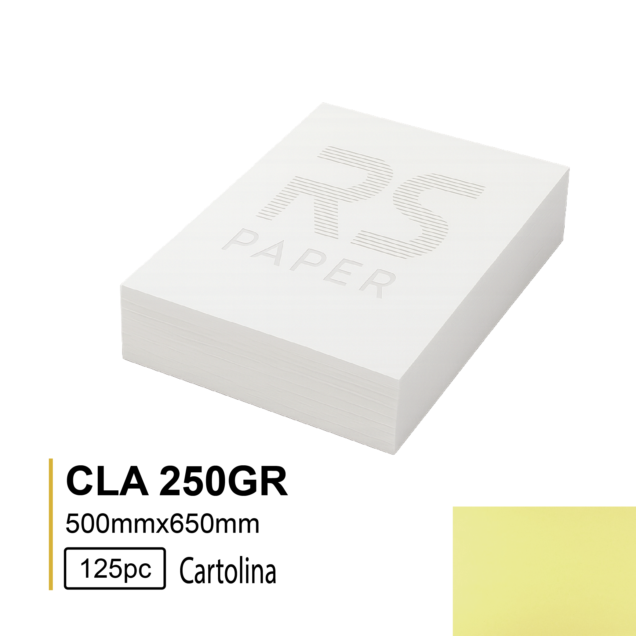 Cartolina CLA 250GR 50X65 Canario 4 - 125Folhas
