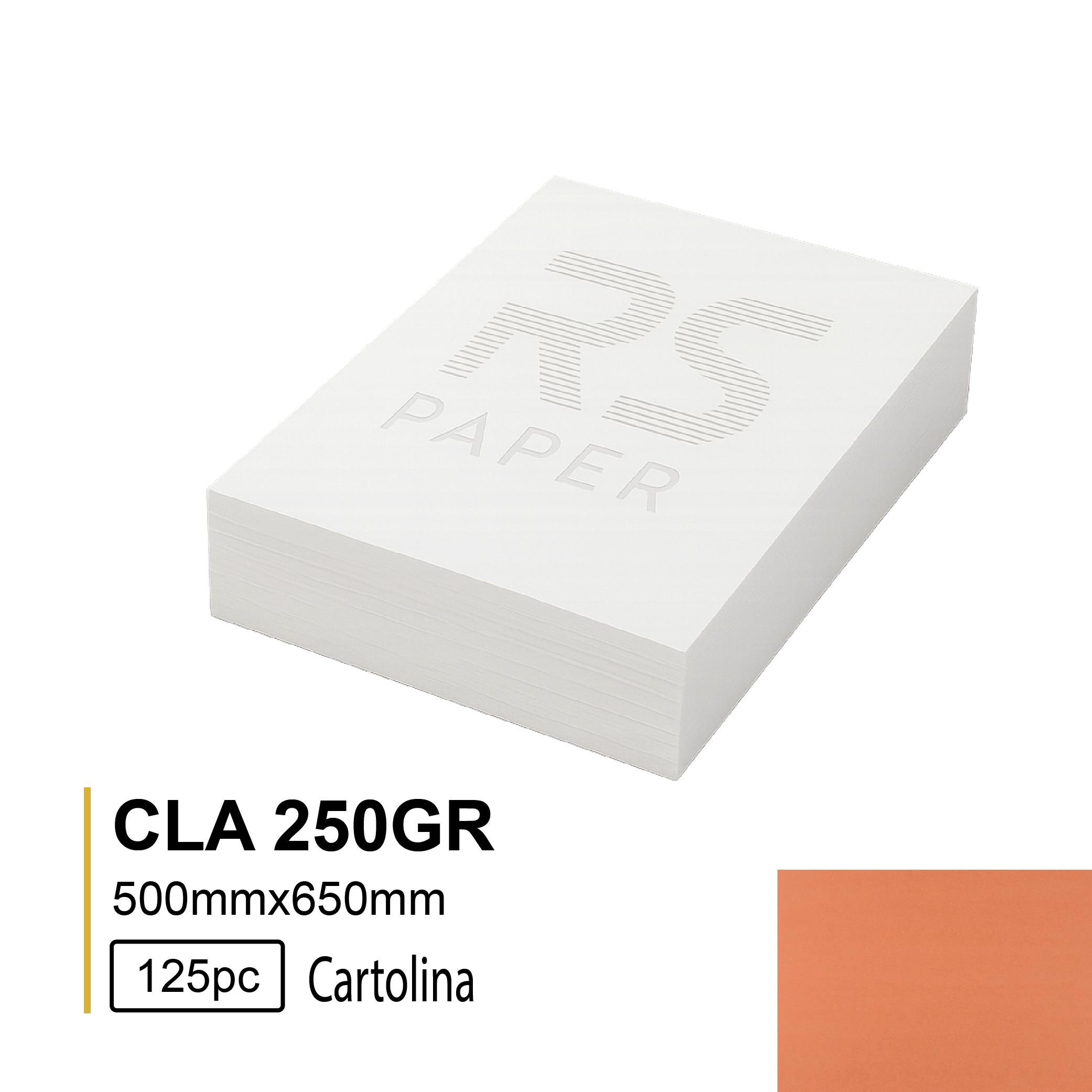 Cartolina CLA 250GR 50X65 Ocre 6F - 125Folhas