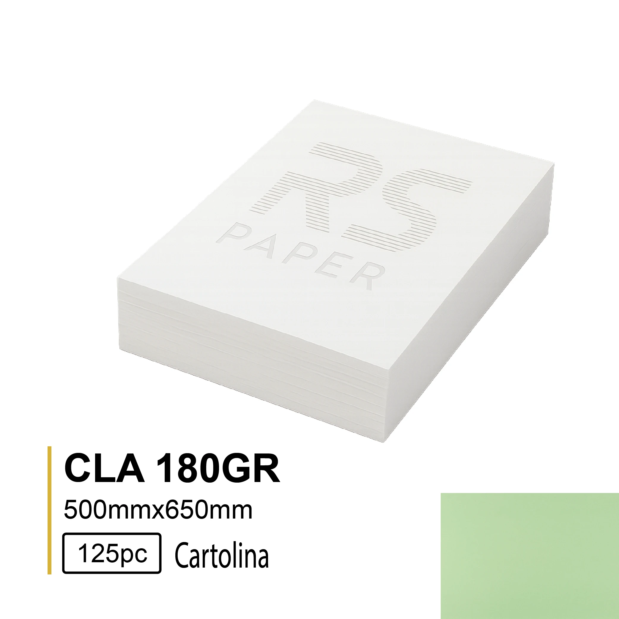 Cartolina CLA 180GR 50X65 Verde 3A (Alface) - 125Folhas
