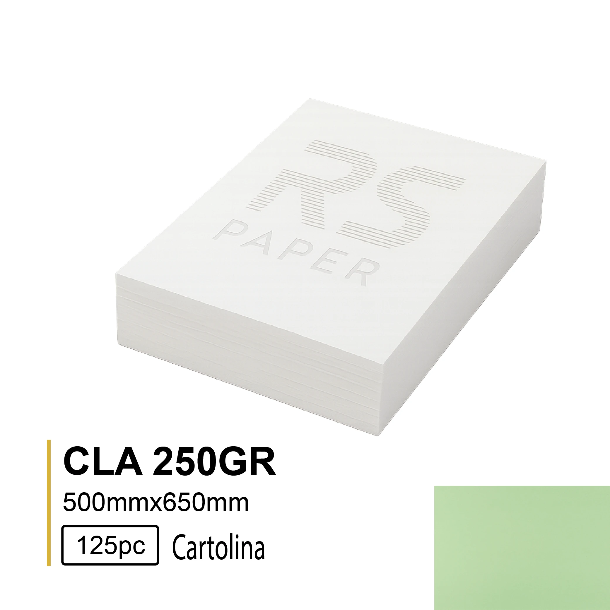 Cartolina CLA 250GR 50X65 Verde 3A (Alface) - 125Folhas