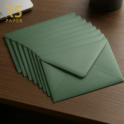 Envelope Metal (B6) 12x17.6cm 120g Verde Escuro 5+2Envelopes - Image 2