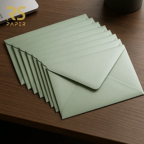 Envelope Metal (B6) 12x17.6cm 120g Verde 5+2Envelopes - Image 2