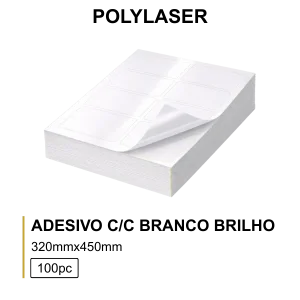 Polylaser Adesivo C/C 32X45 Branco Brilho -Mc 100 Folhas