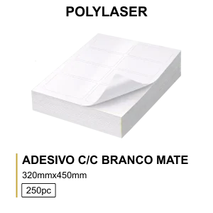 Polylaser Adesivo C/C 32X45 Branco Mate -Mc 250 Folhas