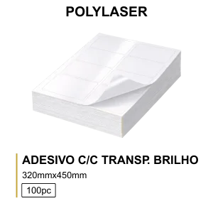 Polylaser Adesivo C/C 32X45 Transp. Brilho -Mc 100 Folhas