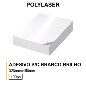 Polylaser Adesivo S/C 32X45 Branco Brilho -Mc 100 Folhas