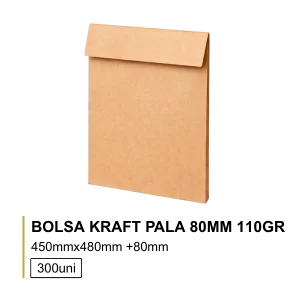 Bolsa Kraft 110g Pala 80mm 450x480+80