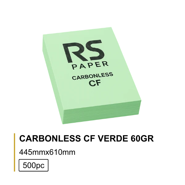 Papel Carbonless CF 60Gr 44.5x61 Verde- Mc 500Fls