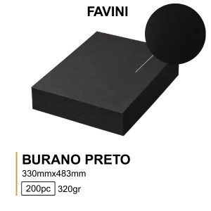 Digital Burano Favini 320Gr 33X48.3 Preto-Mc 200 Folhas