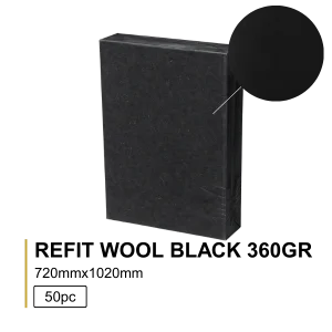 Favini Refit Wool Black 360g 72x102cm – 50 folhas