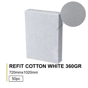 Favini Refit Cotton White 360g 72x102cm – 50 folhas