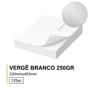 Papel Vergê 250gr 33x48.3 Branco (125Folhas)