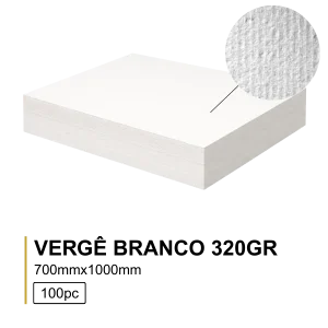 Papel Vergê 320g 70x100 Branco (100 Folhas)