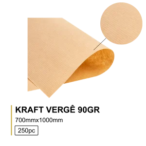 Papel Kraft Verge 90gr 70x100 - 250folhas