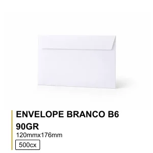 Envelope Branco B6 120x176 90GR Silicone-500Cx