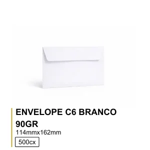 Envelope Branco C6 114x162 90GR Silicone-500Cx