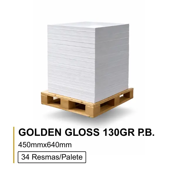 Golden Gloss 130Gr 45x64 Palete Bloco - 17 000 Folhas