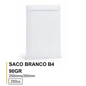 Saco Branco B4 250x350 90GR Silicone-250Cx