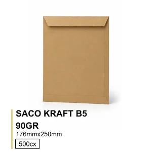 Saco KRAFT B5 176x250 90GR Silicone-500Cx