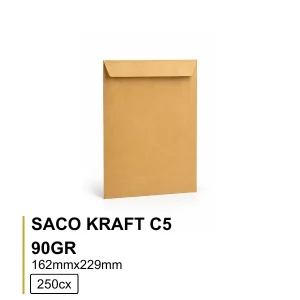 Saco KRAFT C5 162X229 90GR Silicone-500Cx