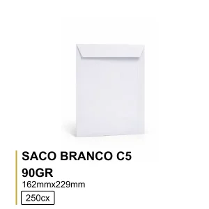 Saco Branco C5 162x229 90GR Silicone-500Cx