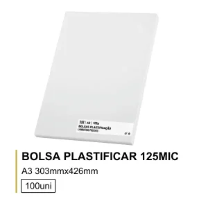 Bolsa Plastificar 125mic A3 303x426mm Cx100un