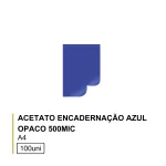 Acetato Encadernação A4 Azul Opaco 500mic Cx100un