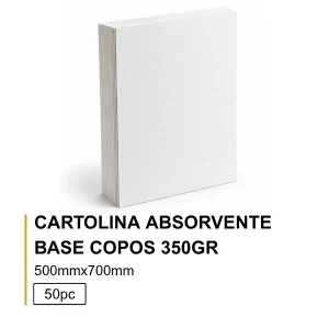 Cartolina Absorvente Base Copos 350Gr 50x70 | 50 Folhas