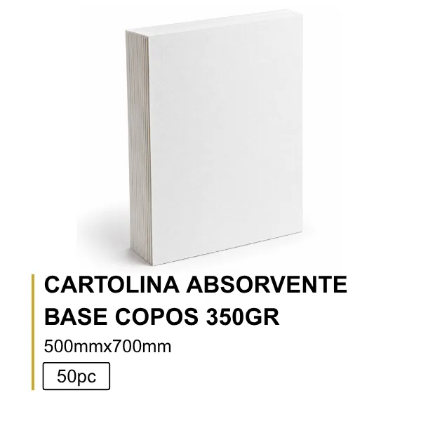 Cartolina Absorvente Base Copos 350Gr 50x70 | 50 Folhas